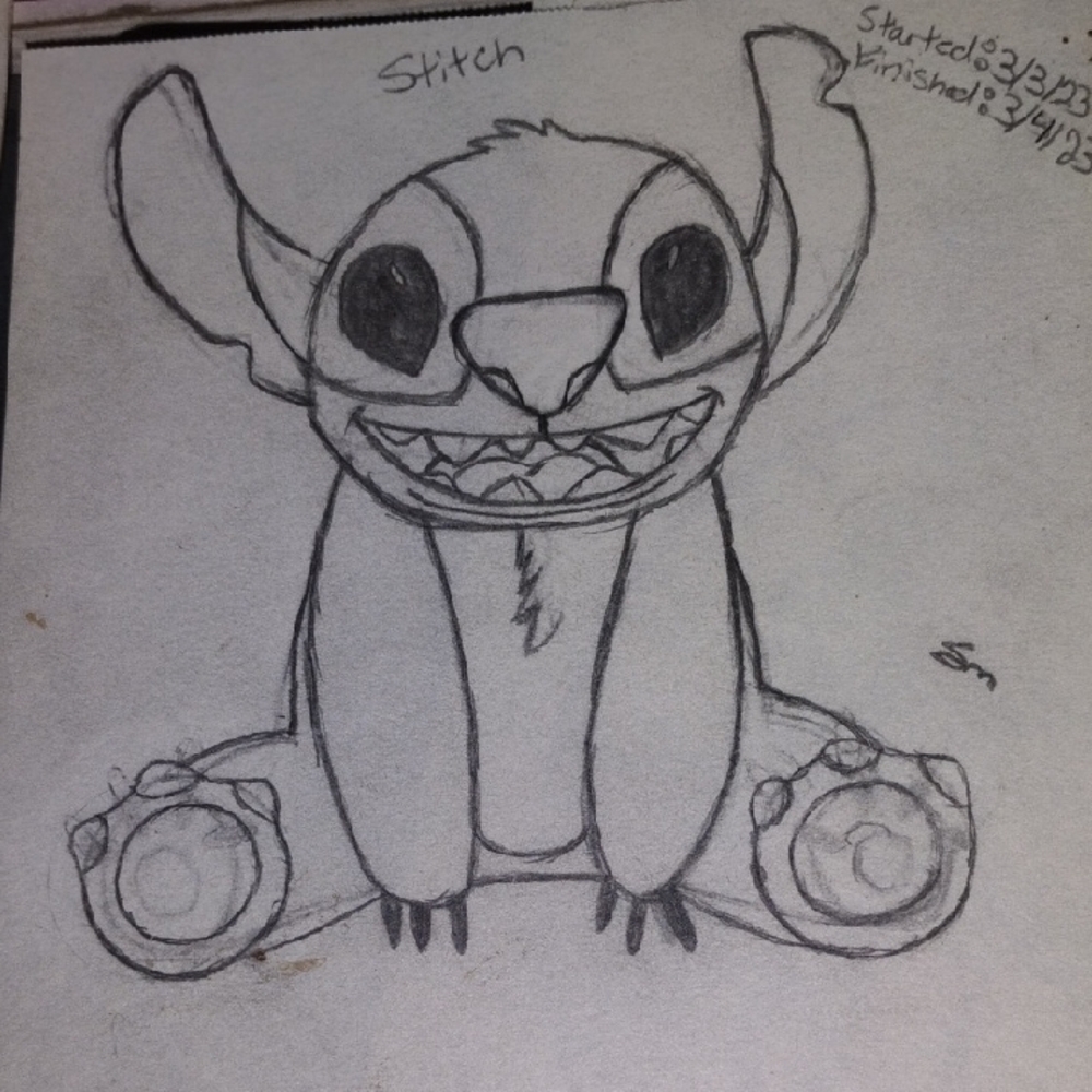 Gray Sketch of Cartoon Character